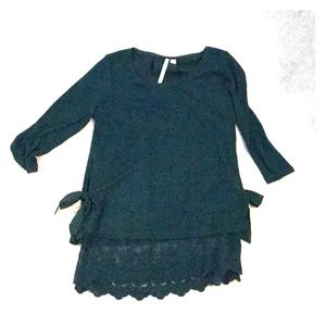 Deep green lace sweater